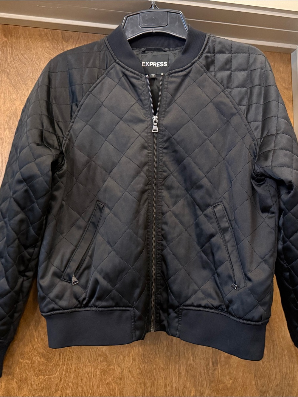 Express Women’s Quilted Bomber Jacket - Black